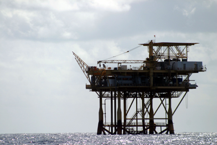 Oil rig in Gulf of Mexico